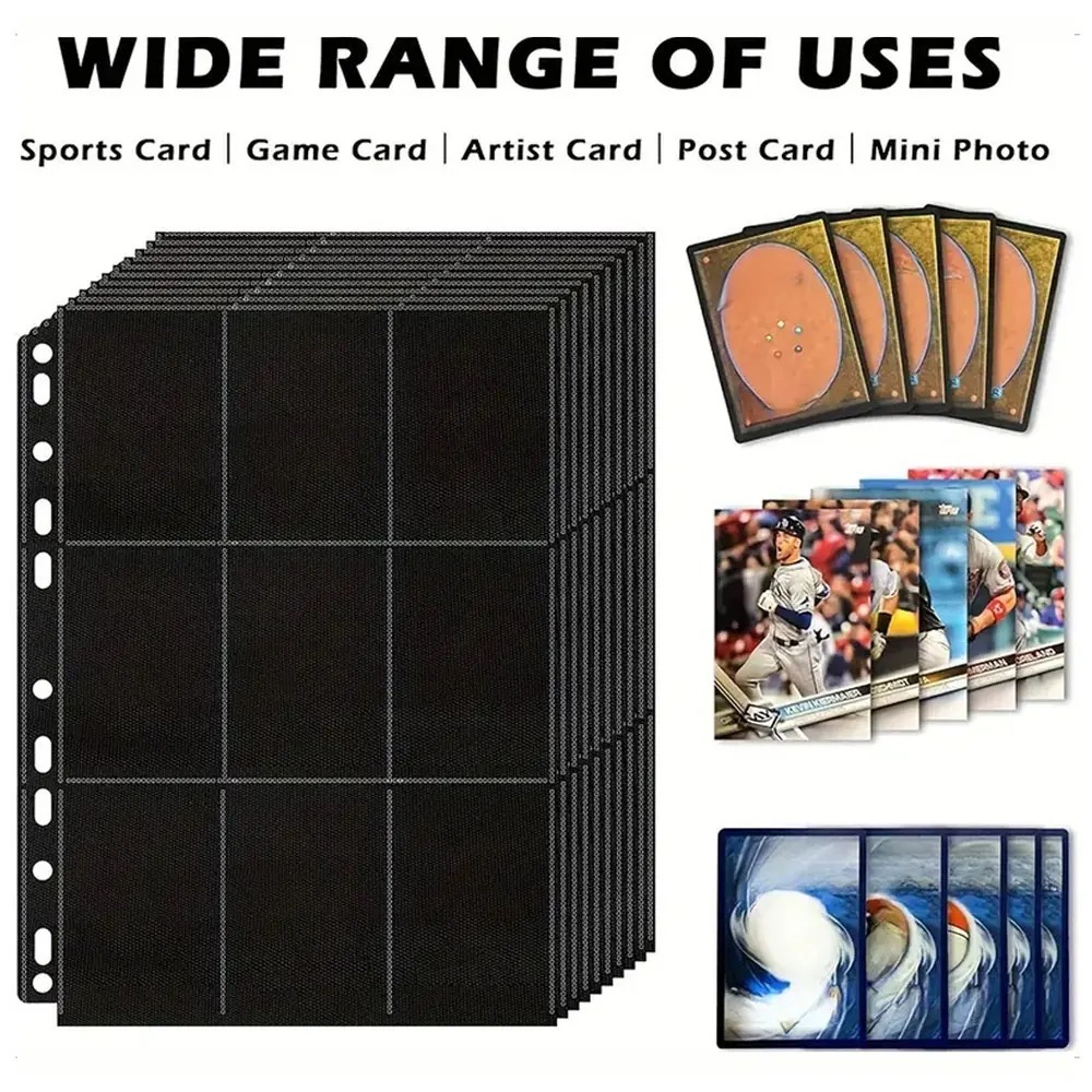 검은색 9칸 A4 크기 트레이딩 카드 바인더 페이지 1 - Trading Card Binder 리뷰 및 가격